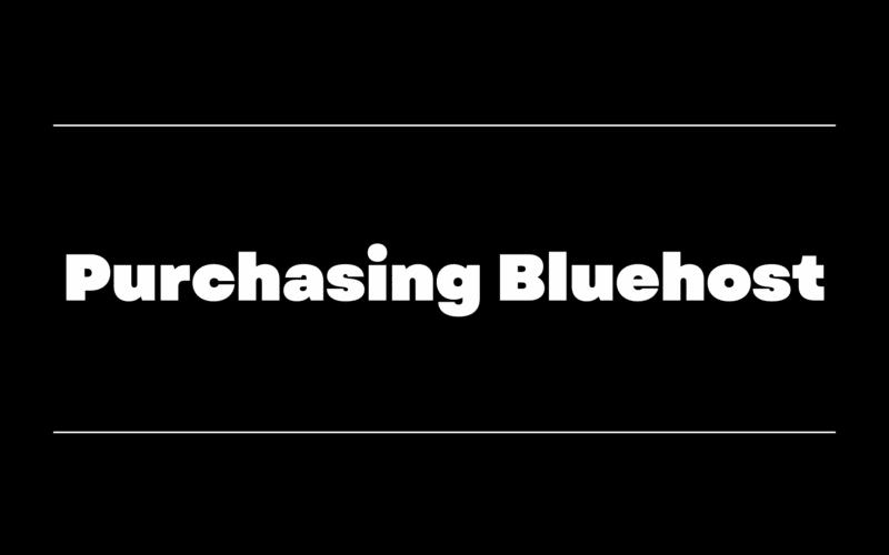 purchasing bluehost